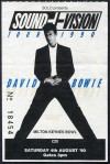 1990 David Bowie Milton Keynes ticket stub