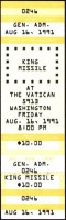 1991 King Missile Detachable ticket stub