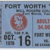 1976 CHL Fort Worth ticket stub vs Dallas Oct 16