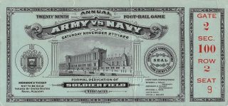 1926 NCAAF Army vs Navy ticket stub 26