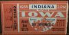 1935 NCAAF Iowa Hawkeyes ticket stub vs Indiana