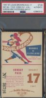 1947 St. Louis Browns vs Cleveland Indians Doubleheader ticket stub