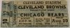 1952 Cleveland Browns ticket stub vs Bears