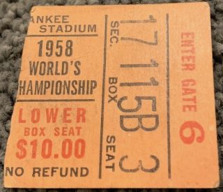 1958 NFL Championship Game ticket stub Colts vs Giants 300