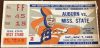 1959 NCAAF Auburn ticket stub vs Mississippi State