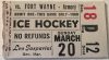 1960 IHL Louisville Rebels ticket stub vs Komets