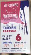 1960 Winter Olympics ticket stub Squaw Valley