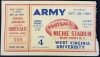 1961 NCAAF Army Black Knights ticket stub vs West Virginia