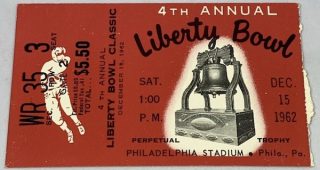 1962 Liberty Bowl ticket stub Oregon State vs Villanova 20