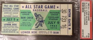 1963 MLB All Star Ticket Stub Willie Mays MVP 195