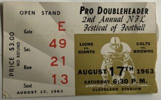 1963 NFL Double Header ticket stub 21.50