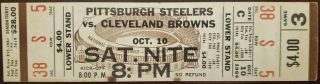 1964 Cleveland Browns ticket stub vs Steelers 45