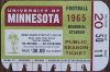 1965 Minnesota Gophers football public season ticket card