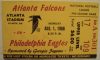 1966 Atlanta Falcons ticket stub vs Eagles