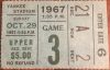 1967 New York Giants ticket stub vs Cleveland Browns