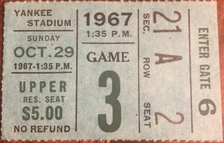 1967 New York Giants ticket stub vs Cleveland Browns Yankee Stadium 25