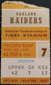 1970 Detroit Lions ticket stub vs Oakland