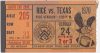 1970 NCAAF Rice Owls ticket stub vs Texas