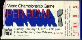 1970 Super Bowl ticket stub Chiefs Vikings 400