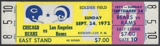 1972 Chicago Bears ticket vs Rams 14