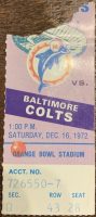 1972 Dolphins Perfect Season ticket stub vs Colts