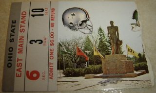 1972 NCAAF Ohio State ticket stub vs Michigan State Woody Hayes Archie Griffin 20