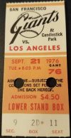 1976 San Francisco Giants ticket stub vs Dodgers