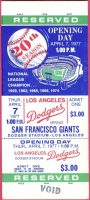 1977 Dodgers Opening Day ticket stub vs Giants