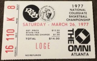 1977 NCAA Final Four Ticket Stub Marquette North Carolina UNLV UNC Charlotte 20