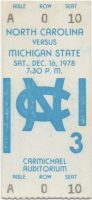 1978 NCAAMB North Carolina ticket stub vs Michigan State