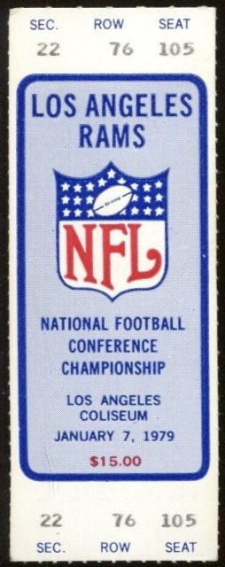 1978 NFC Championship Game ticket stub Cowboys Rams