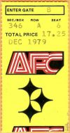 1979 AFC Divisional Game ticket stub Steelers vs Dolphins