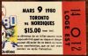 1980 Quebec Nordiques ticket stub vs Toronto