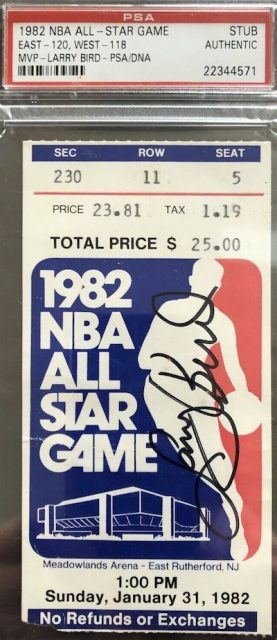 1982 NBA All Star Game Ticket Larry Bird MVP 160