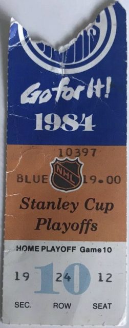 1984 Stanley Cup Final Game 4 ticket stub Oilers vs Islanders 47