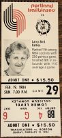 1984 Trail Blazers ticket stub vs Boston Larry Bird