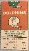 1986 Dan Marino 6 TD ticket stub Jets vs Dolphins