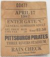 1987 Pittsburgh Pirates Ticket Stub vs Phillies