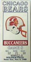 1988 Chicago Bears ticket stub vs Buccaneers