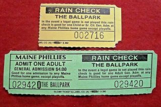 1988 MiLB Maine Phillies ticket stub