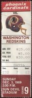 1989 Phoenix Cardinals ticket stub vs Washington