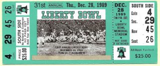 1989 Liberty Bowl ticket stub Mississippi vs Air Force 5