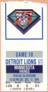1994 Detroit Lions ticket stub vs Vikings