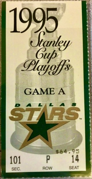 1995 Stanley Cup Final Game 3 ticket stub Dino Ciccarelli Hat Trick 2.75