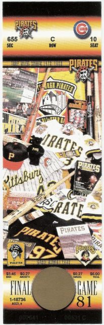 2000 Last Pittsburgh Pirates ticket stub Three Rivers Stadium 18