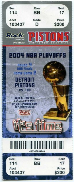 2004 NBA Finals Game 4 ticket stub Pistons vs Lakers 20
