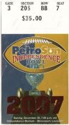 2007 Independence Bowl ticket stub Colorado vs Alabama
