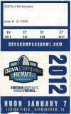 2012 BBVA Compass Bowl ticket stub SMU vs Pitt