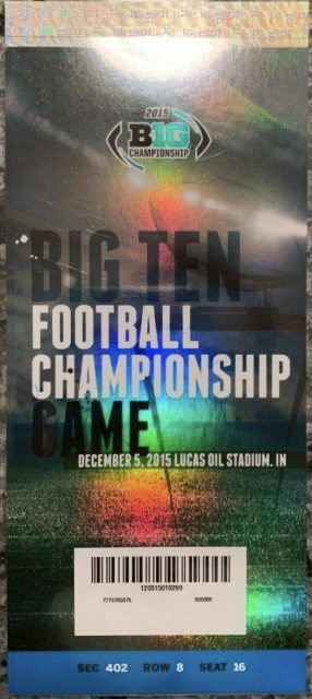2015 Big Ten Football Championship Game ticket stub Michigan State vs Iowa 7.50