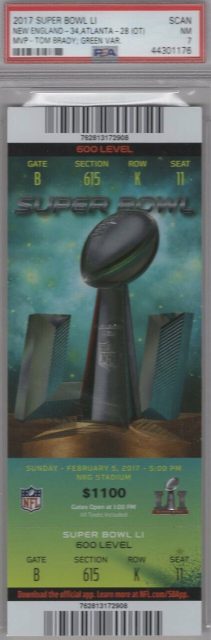 2017 Super Bowl ticket stub Patriots vs Falcons 177